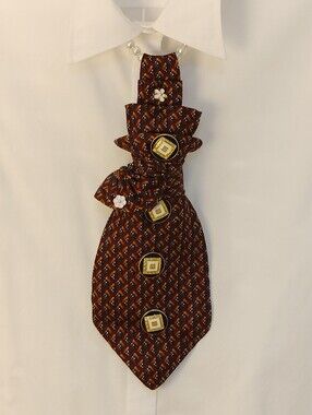 Brown Patterned Statement Cravat Design Necktie